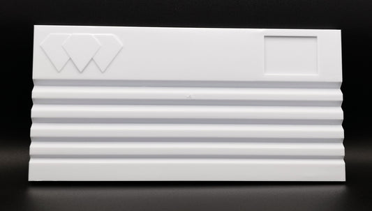 White grooved plastic tray for organizing/displaying stones (20,1 * 10 * 0,7 cm)